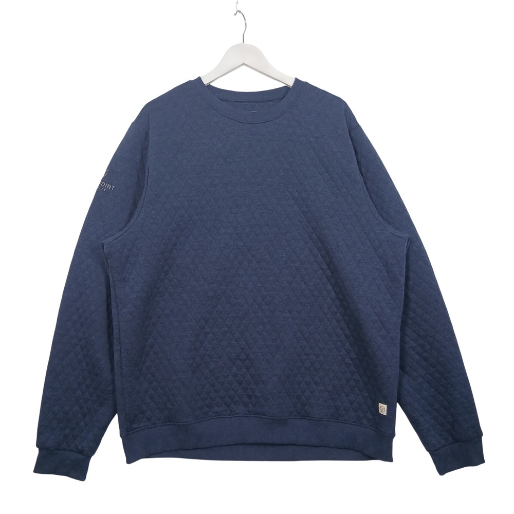 Marine Layer Corbet Quilted Crewneck Sweatshirt Mens XXL Blue GuidePoint Logo